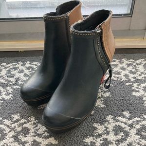 Sorel rain boot colour block 3 inch heels